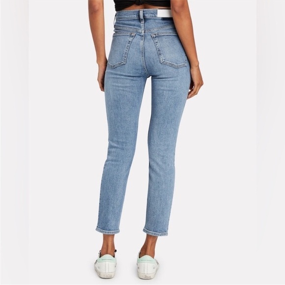 RE/DONE High-Rise Ankle Crop Jeans in Hazey Indigo - Picture 3 of 10